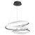 Pendente Led 70W:Preto Tam:550*h1200mm/ Alum+Silicone-Led 3Cores- Dimerizável c/ controle AC:85-265V