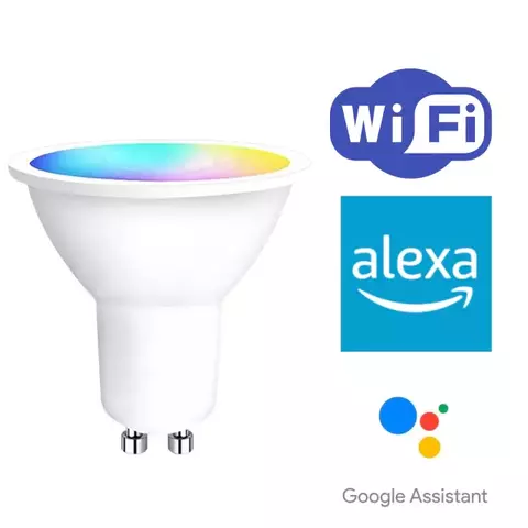 Lâmpada Dicroica 7w MR16 Gu10 RGB Smart Embuled