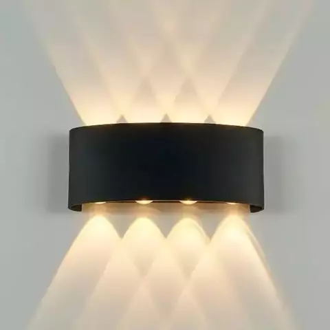 Arandela LED 8W Lente 8 Fachos 3000K Externa Bivolt Preta