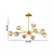 Lustre Dourado Moderno Cristal Com 9 Globos G9 Lapidados - Lummier LED 