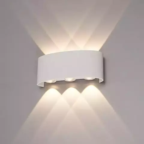 Arandela LED 6W Lente 6 Fachos 3000K Externa Bivolt Branca