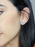 Brinco oval com pedra natural e Moissanite - loja online