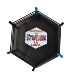 Ring de Juguete con 6 Luchadores (Negro) - Luchamanía 13 (Lucha Libre)