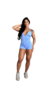 Macacão curto Gisele - Azul bebe