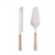 Conjunto 2 Peças para Bolo de Aço Inox com Cabo de Rattan Prata - Wolff