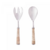 Conjunto 2 Peças para Salada de Aço Inox com Cabo de Rattan Prata - Wolff
