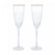 Conjunto 2 Taças de Champanhe de Vidro com Borda Dourada Lines 300ml - Wolff - comprar online