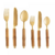 Conjunto 6 Talheres de Aço Inox com Cabo de Bambu Dourado - Wolff
