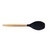 Espátula Redonda de Silicone Com Cabo de Madeira - Preto - comprar online