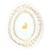 APOIO ORN.GD RASO OVAL RIVIERA BRANCO C/ DOURADO -CJ C/ 2 UND - Casadellas Home & Table
