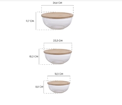 Bowl de vidrio con tapa de Bambu - Chula home deco