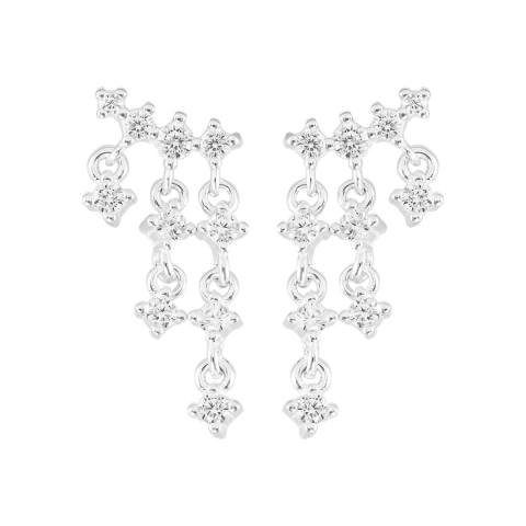 Brinco Mini Cascata Branco