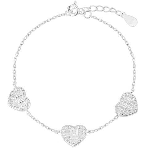 Pulseira 3 Corações Shine Cravejados - comprar online