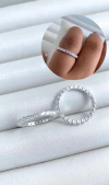 Anel Importado de Prata 925 Aro Cravejado Zircônias Cristais - comprar online