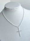 Colar com Crucifixo Corrente Cartier Elo Quadrado-60cm