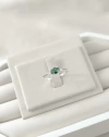Anel Solitário Pedra Verde Aro Cravejado Zircônias coloridas - comprar online