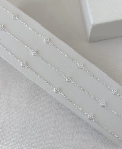 Tornozeleira Trevo Importada Prata 925 26,5cm com extensor na internet