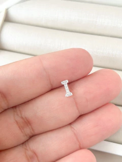 Colar de Prata 925 Letra Inicial Cravejada Com Micro Zircônias 45cm