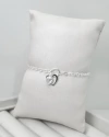 Pulseira Prata Coração Vazado e Ponto luz-18cm