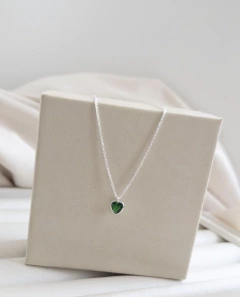 Imagem do Colar Coração Prata 925 Corrente Elos 45cm Cores