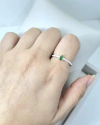 Anel Cravejado Gota Verde