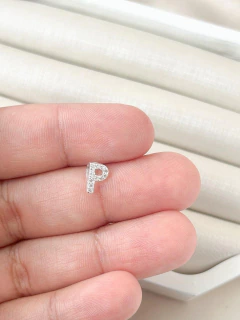 Colar de Prata 925 Letra Inicial Cravejada Com Micro Zircônias 45cm - Marias Prata 925