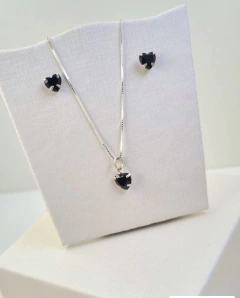CONJUNTO CORAÇÃO ZIRCÔNIA 6MM