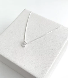 Colar de Prata 925 Letra Inicial Cravejada Com Micro Zircônias 45cm - comprar online