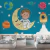 Papel de Parede Universo Infantil com Astronauta e Planetas