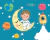 Papel de Parede Universo Infantil com Astronauta e Planetas na internet