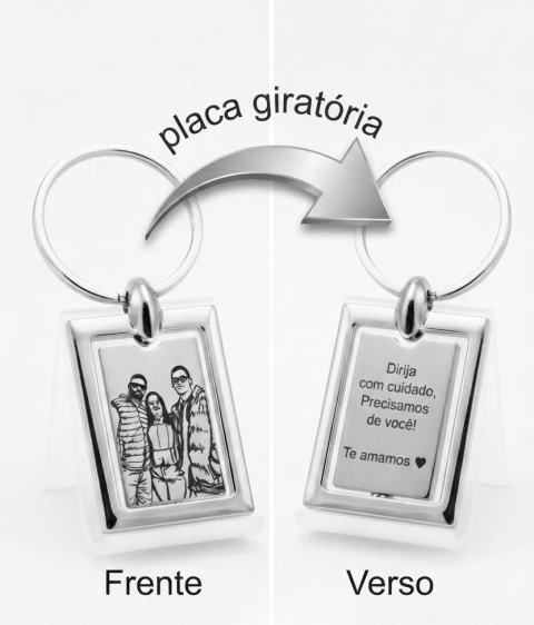 Chaveiro com placa giratória