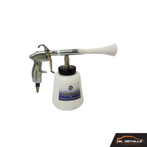 Pistola Lanza Cyclone Cono Blanco Plastico Limpia Lava Tapizados CarTool