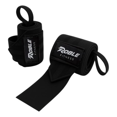Muñequeras Gym Elastica Con Anclaje Dedo Velcro Par - Roble Fitness