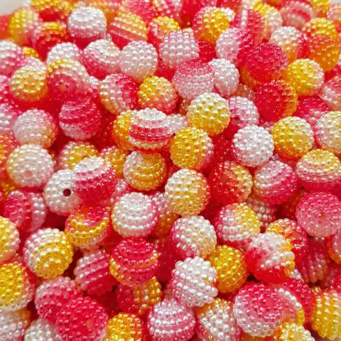 Pérola Craquelada 10mm Multicores 500g