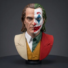 Busto Coringa Joaquin Phoenix Impressão 3D, Pintura à Mão, 13cm de Altura (Pré-Venda)