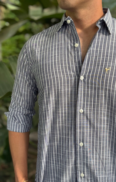 Camisa Aconquija de Lino Rayada - Misura - comprar online