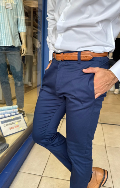 Pantalón Martin de Satén Azul Noche - No End - comprar online