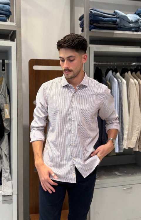 Camisa Rodrigo con cuadritos azul y rojo - La Dolfina - comprar online