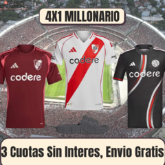 4x1 CAMISETA TITULAR RIVER + ALTERNATIVA +SUPLENTE+ OJOTAS ADIDAS ADILETTE de regalo - comprar online