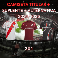 Promo Millonaria - Camiseta Titular + Camiseta Bordo + Camiseta Negra 3x1