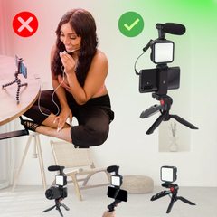 KIT DE STREAMING | Micrófono + Luz LED + Trípode en internet