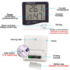 Reloj Digital | Sensor, Temperatura Y Humedad - Tienda Capricho