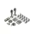 Kit de acero inoxidable para tabiquería de baño de madera izquierdo