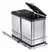 Cesto de basura doble extraíble cuadrado de acero inoxidable - comprar online