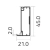 Perfil de aluminio negro SIerra 20x45 mm. para puerta de mueble en internet