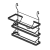 Portarrollo negro triple para colgar en caño de cocina - comprar online