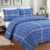 Kit Cobre Leito Solteiro Realce Patchwork + 2 Porta Travesseiros Diogo Azul