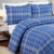 Kit Cobre Leito Solteiro Realce Patchwork + 2 Porta Travesseiros Diogo Azul - comprar online