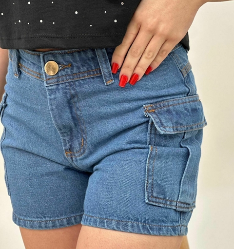 Short Jeans Cargo Juvenil