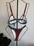BIKINI "NAZARÉ" MARRÓN Y ESTAMP. TURQUESA - comprar online